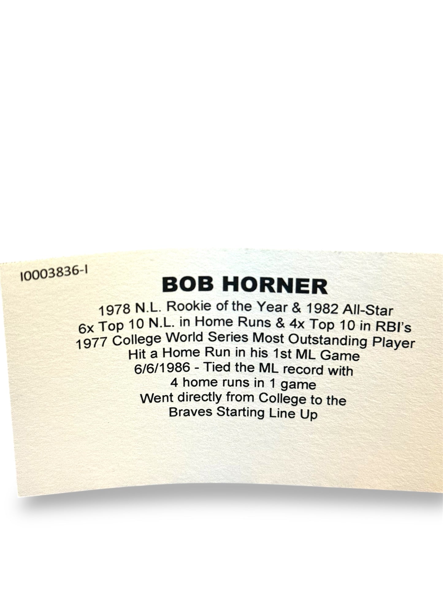 Bob Horner Signed Major League Baseball