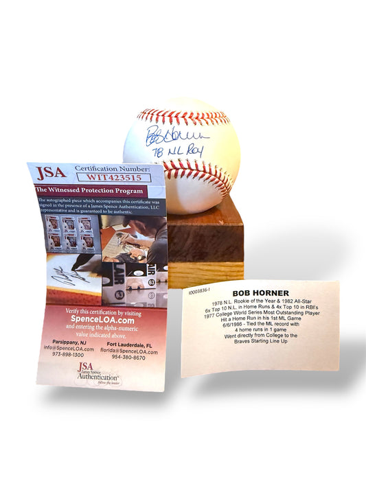 Bob Horner Signed Major League Baseball